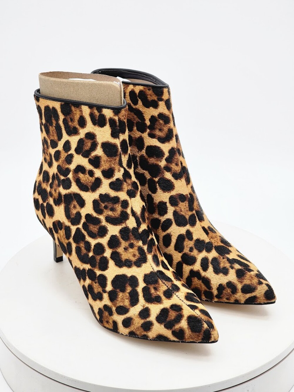 Nine West Sheeba Leopard Print Haircalf Ankle Boots Women’s Size 5.5 M